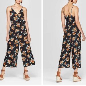 NWT Floral Sleevless V-Neck Belted Jumpsuit